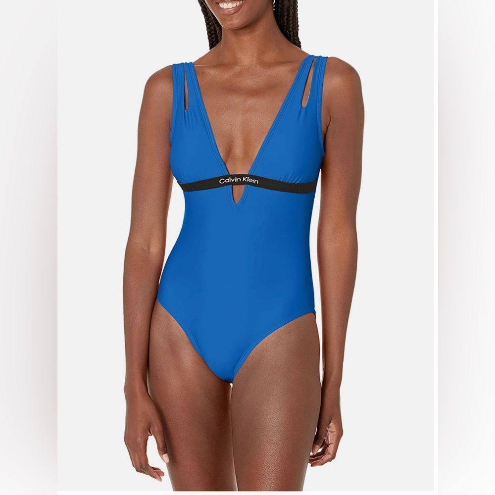 Calvin Klein logo one piece Medium blue swimsuit